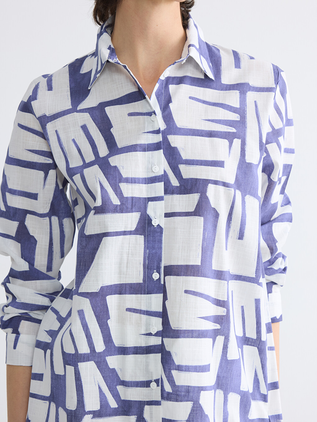Woman Blue Shirt Tunic-2