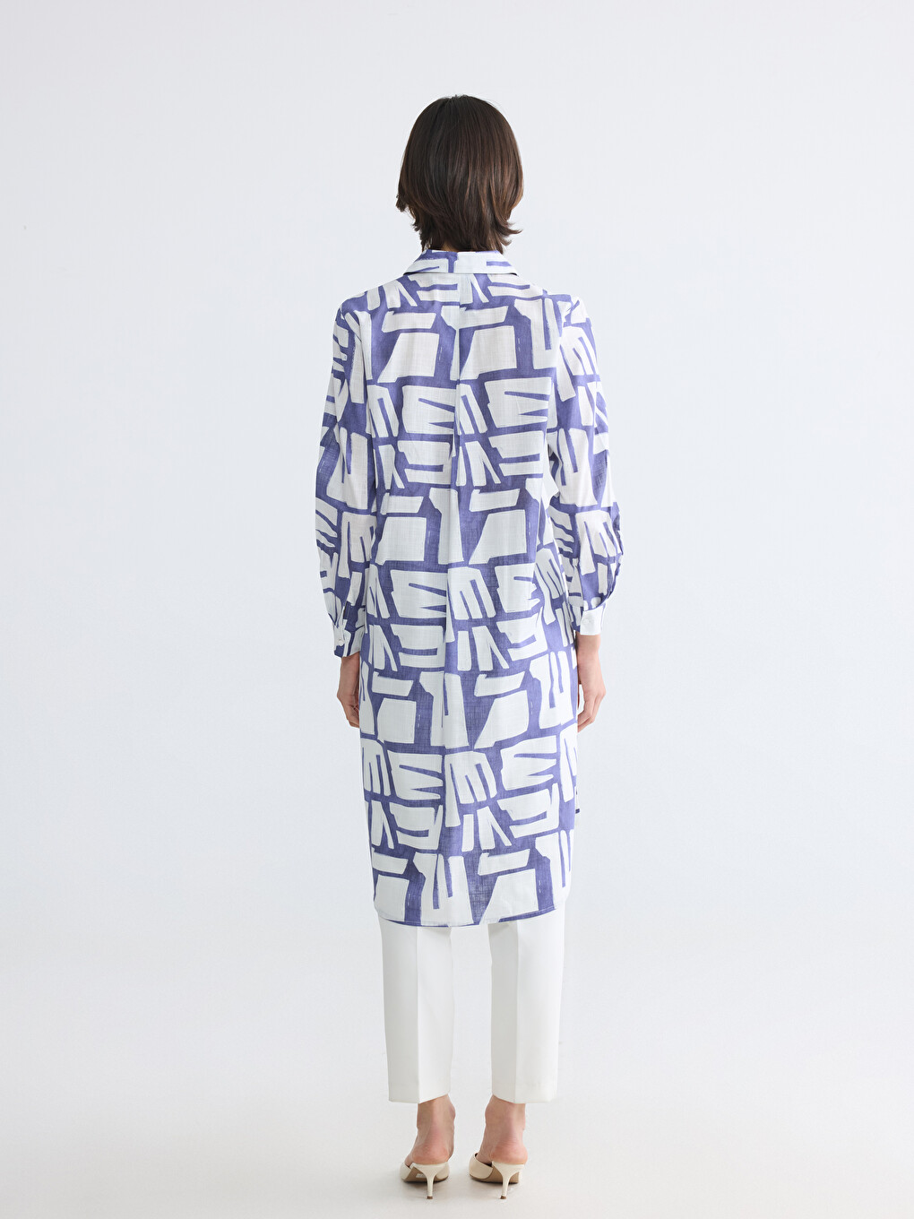 Woman Blue Shirt Tunic-3