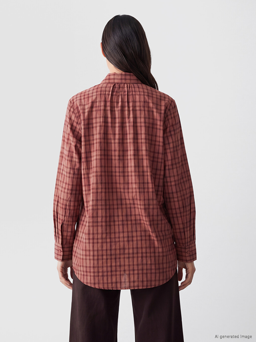 Checked Dobby Women's Shirt Tunic-3