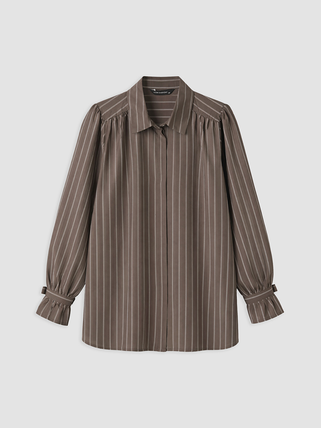 Gestreifte Oversize-dobby Damen-hemd-tunika-4