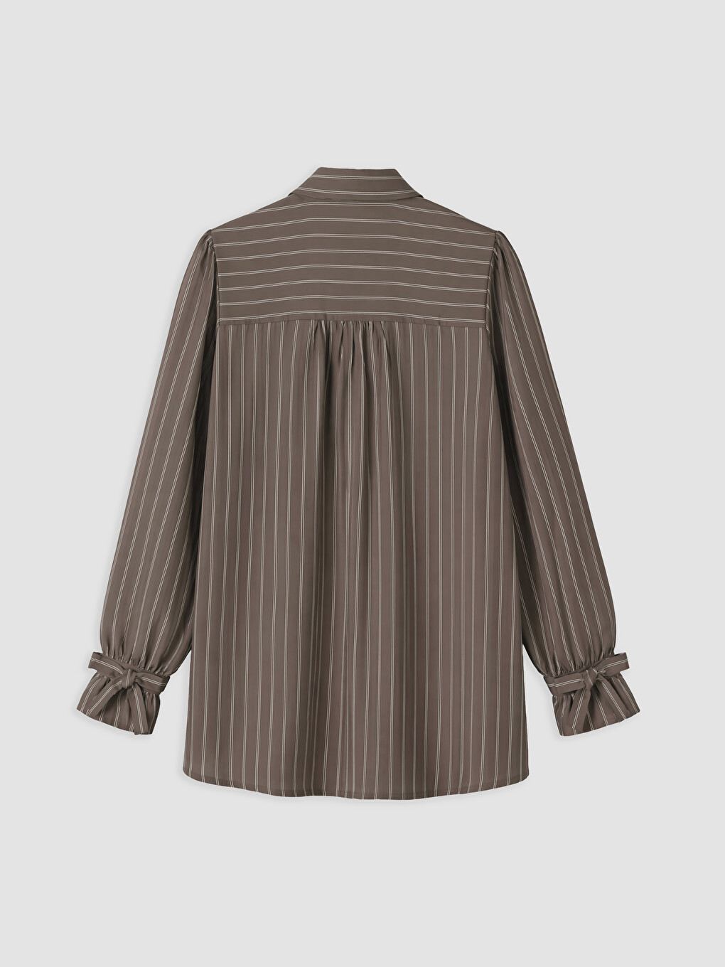 Gestreifte Oversize-dobby Damen-hemd-tunika-5