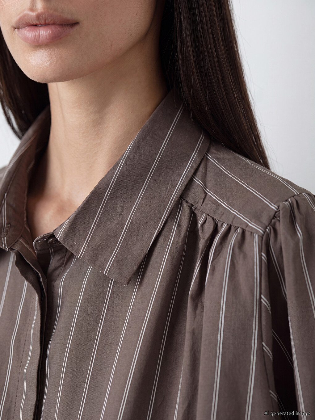 Gestreifte Oversize-dobby Damen-hemd-tunika-2