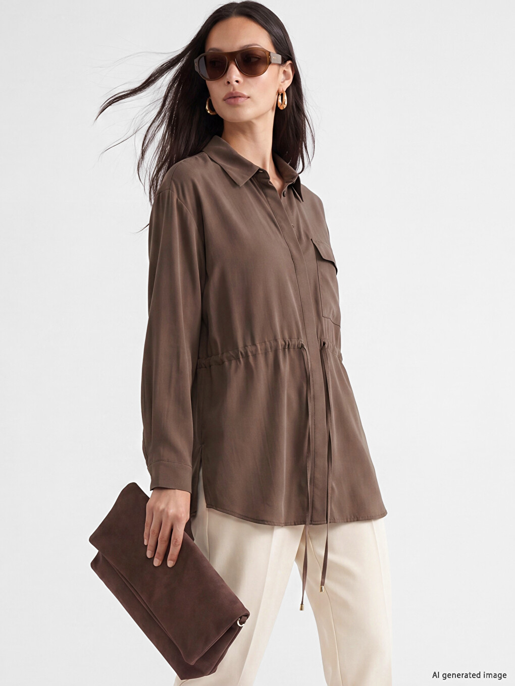 Modal Blended Women's Shirt Tunic