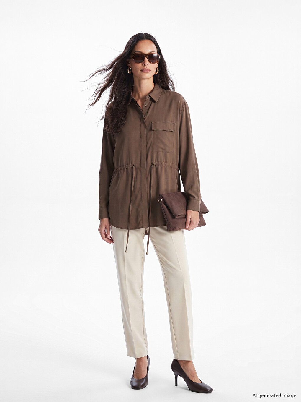 Modal Blended Women's Shirt Tunic-1