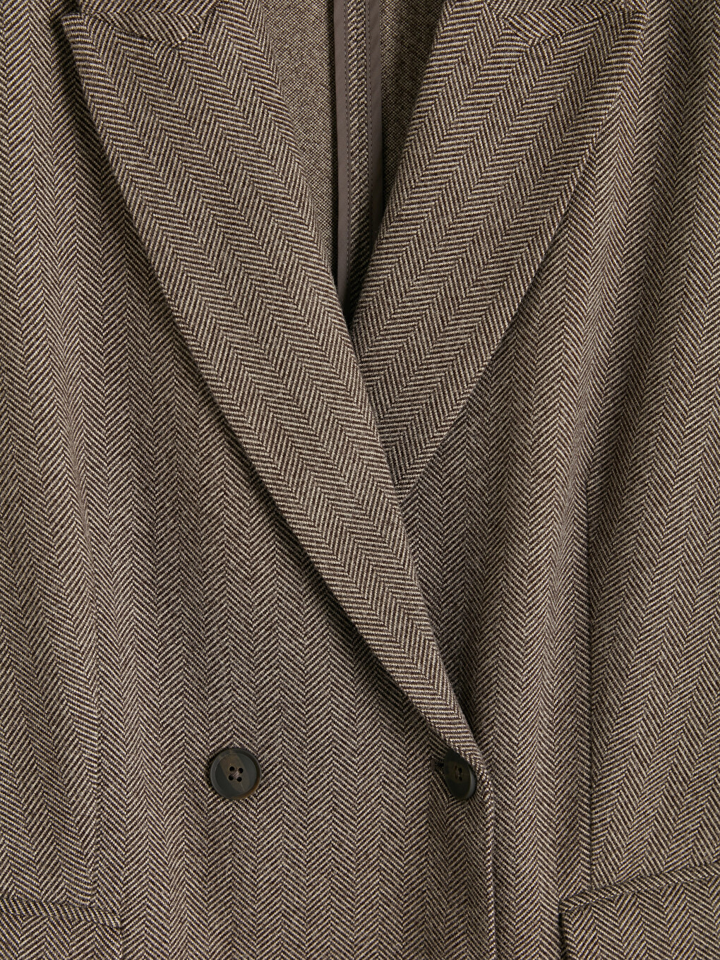 Bej Kruvaze Yaka Desenli Kadın Blazer Ceket-6