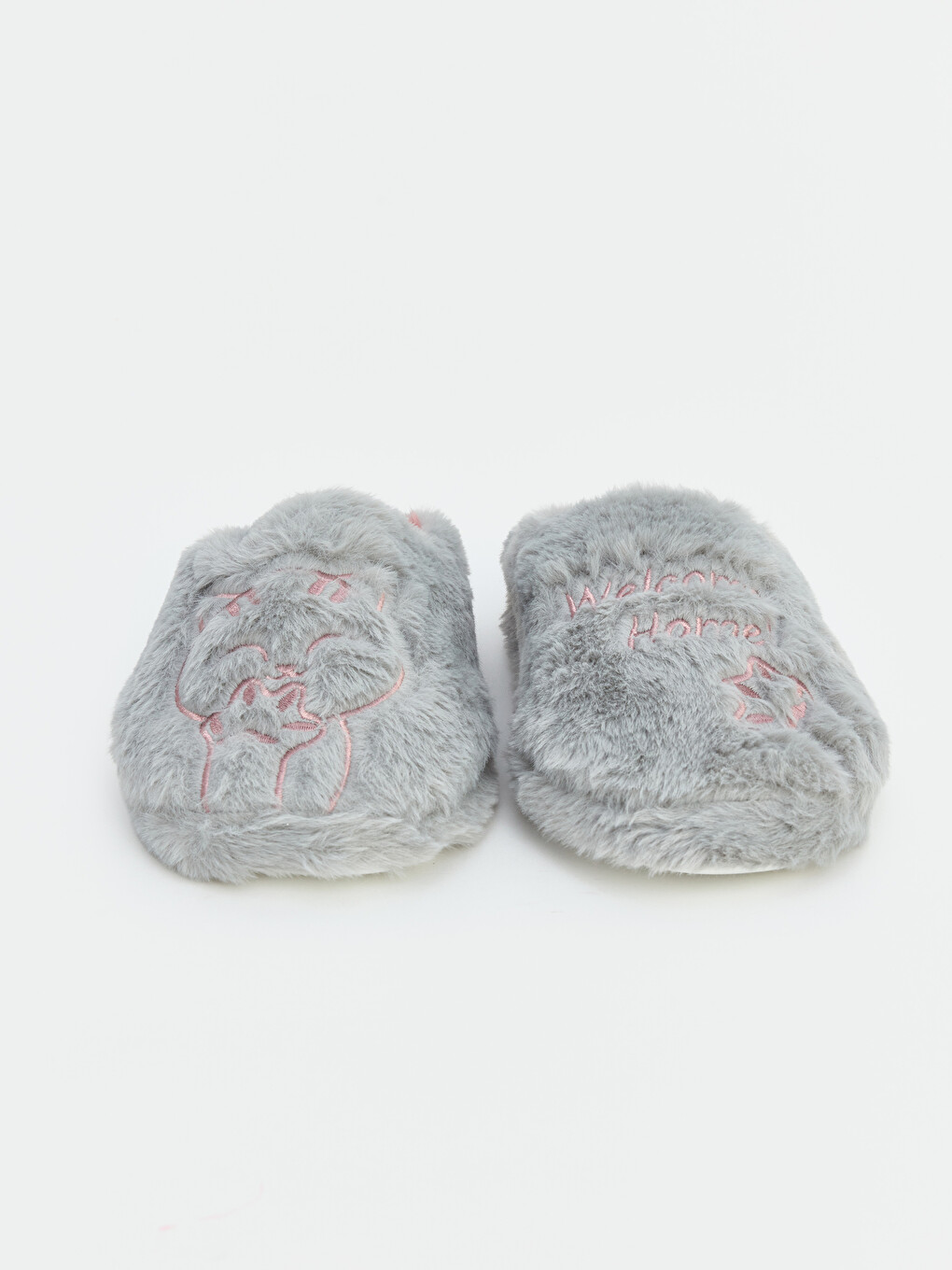 Cat Embroidered Girls' Plush Home Slipper-5