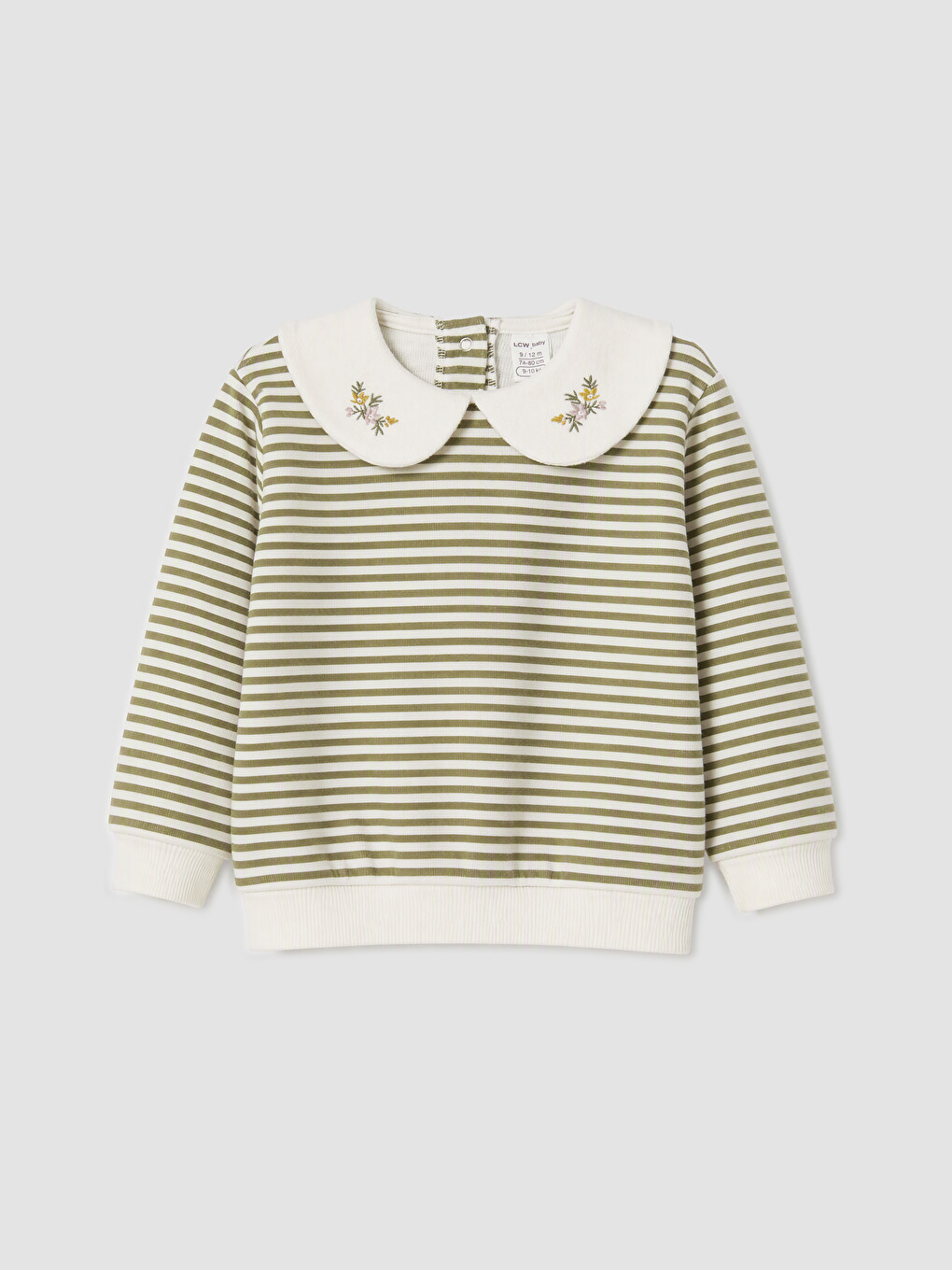 Embroidered Striped Baby Girls' Set-1