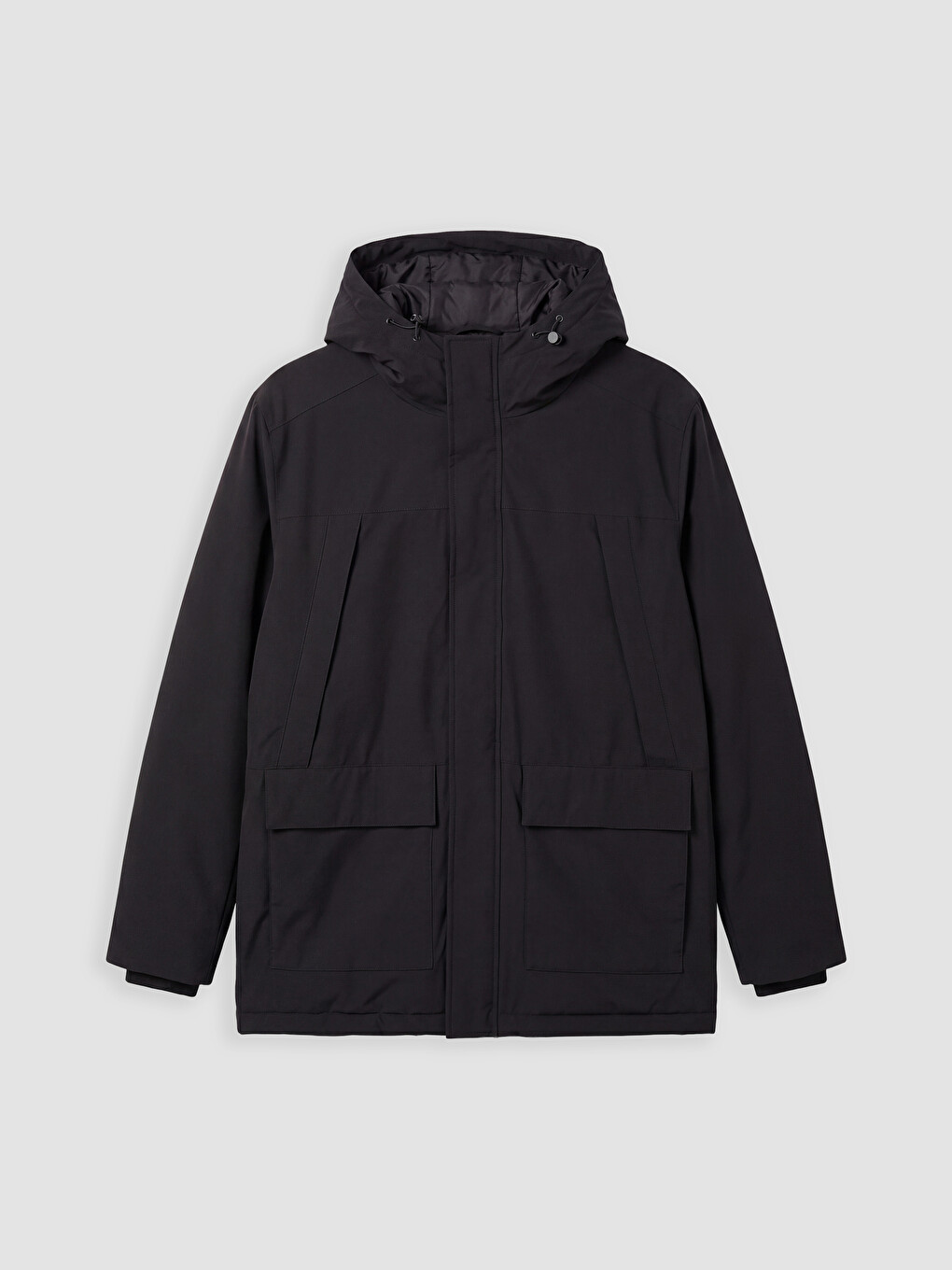 Siyah Regular Fit Kapüşonlu Erkek Şişme Mont-3