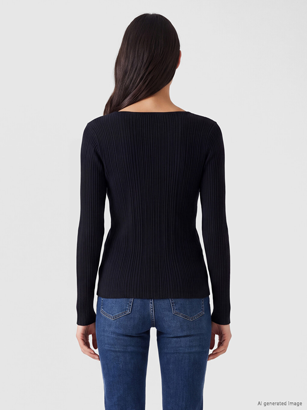 Boat Neck Button Detailed Women's Knitwear Sweater-3