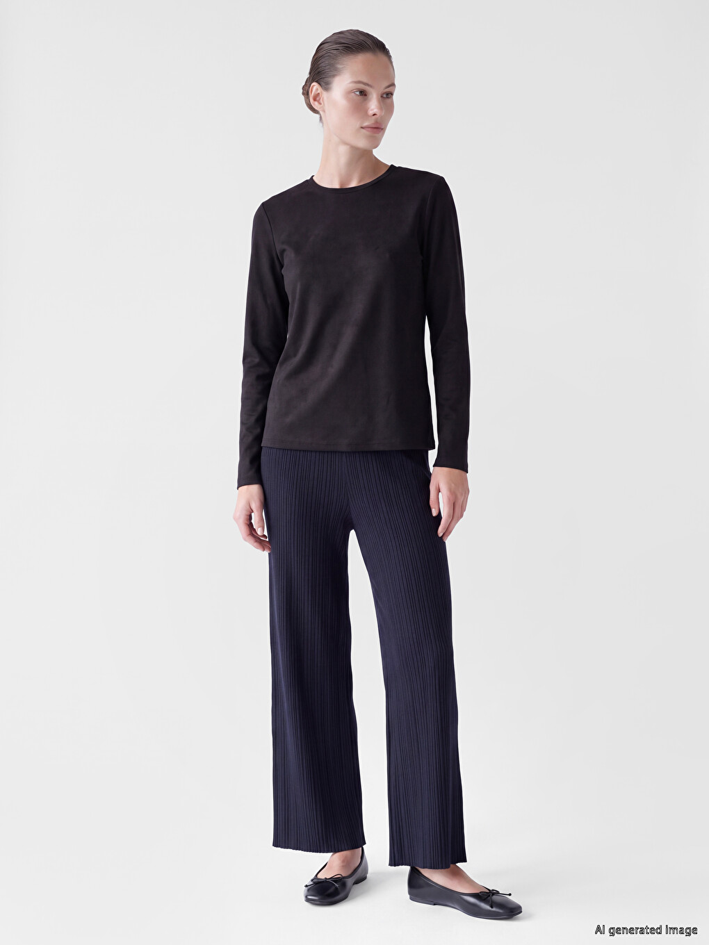 Elastic Waist Women's Ribbed Knitwear Trousers