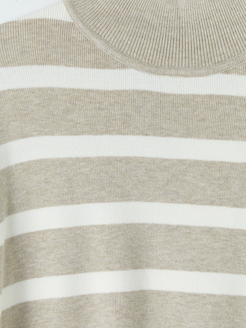 Half Mock Turtleneck Striped Women's Knitwear Sweater-6