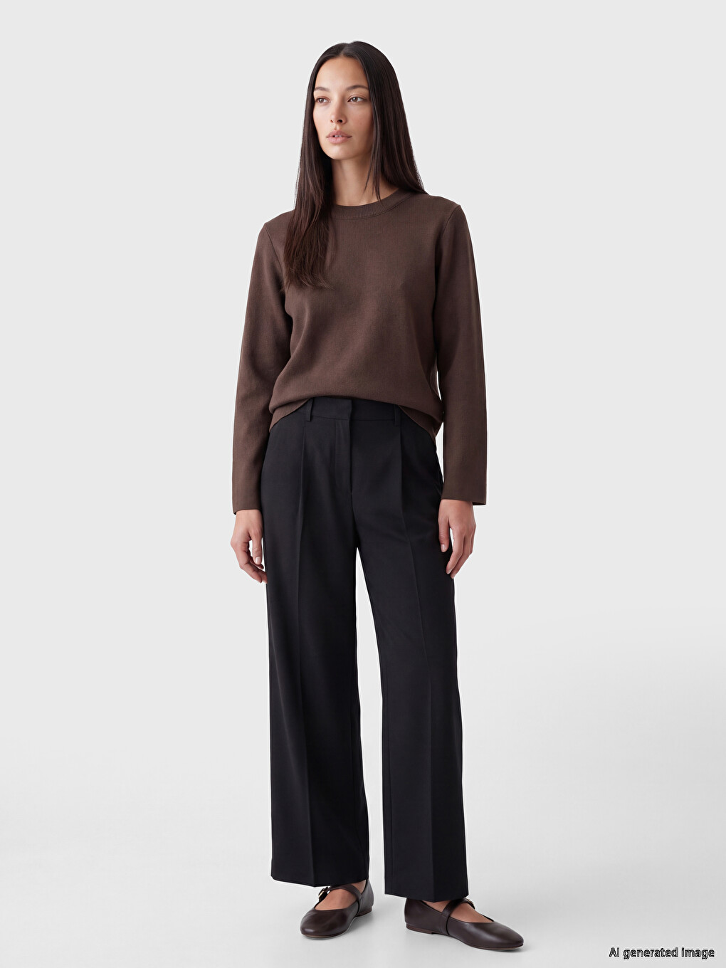 Crew Neck Women's Knitwear Sweater-1