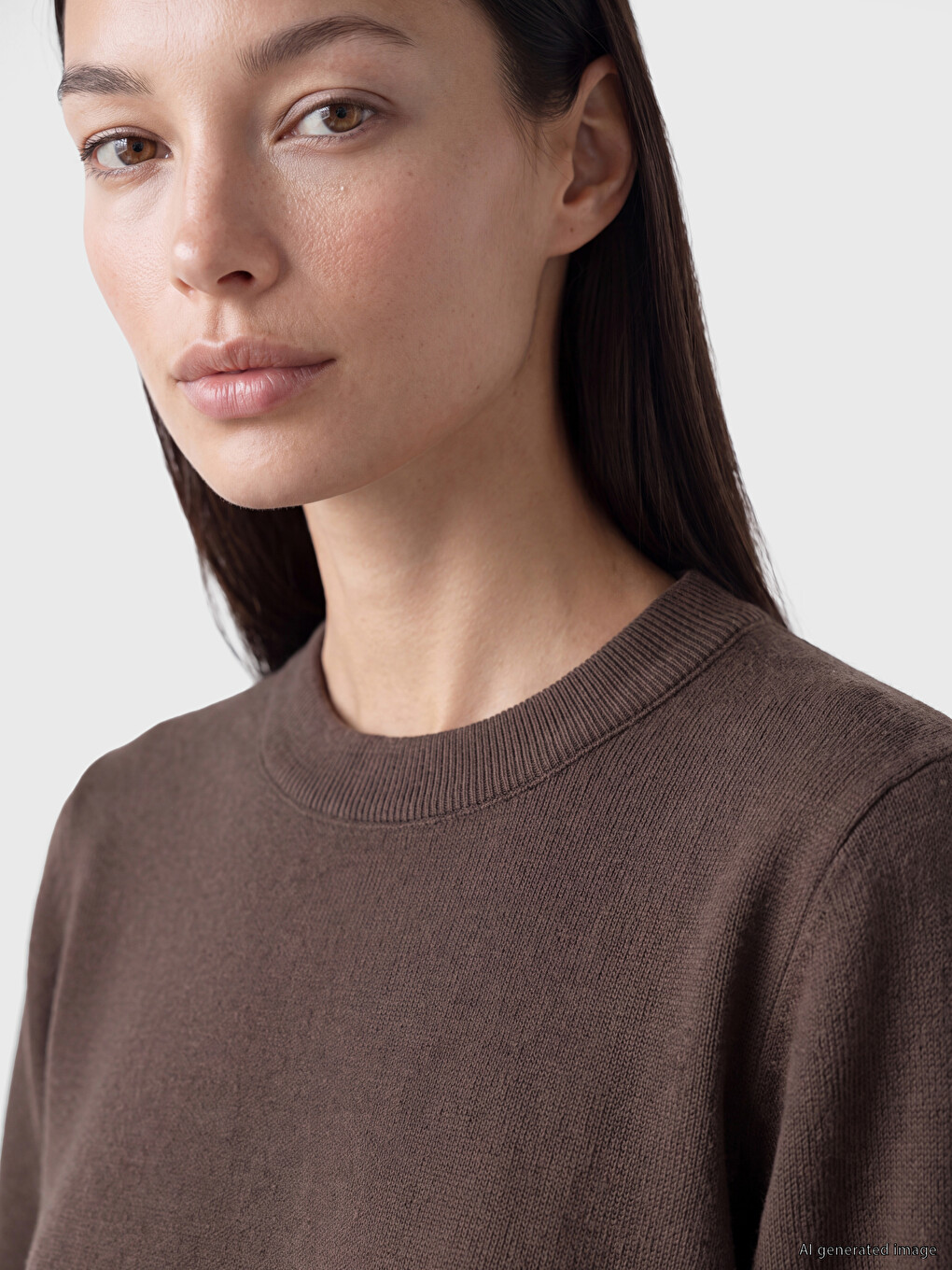 Crew Neck Women's Knitwear Sweater-2