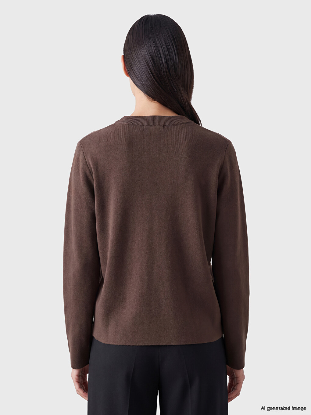 Crew Neck Women's Knitwear Sweater-3