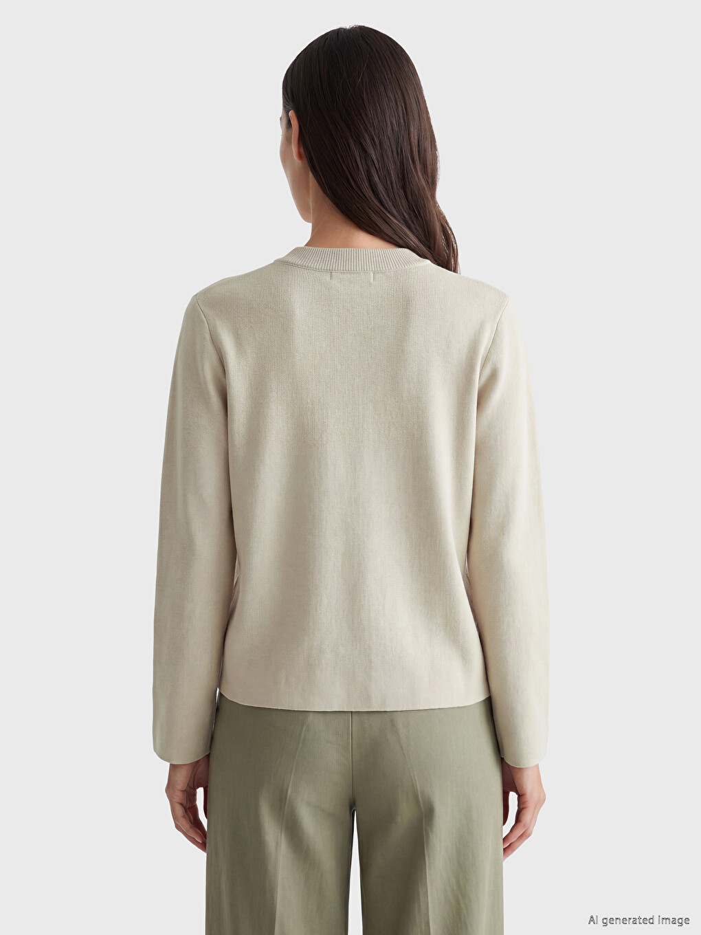 Crew Neck Women's Knitwear Sweater-3