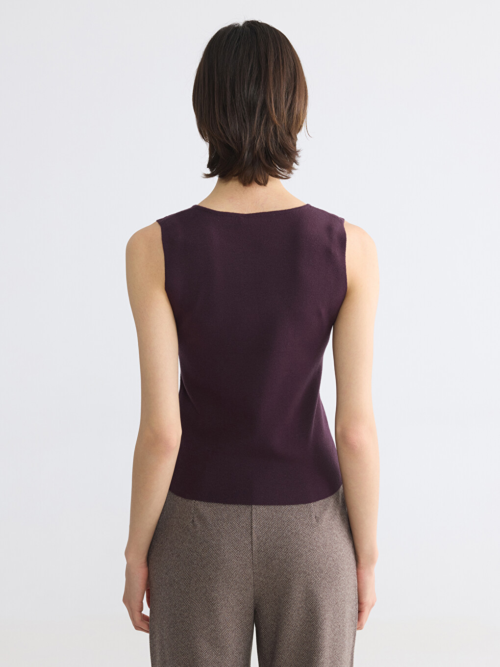 V Neck Women's Knitwear Tank Top-3