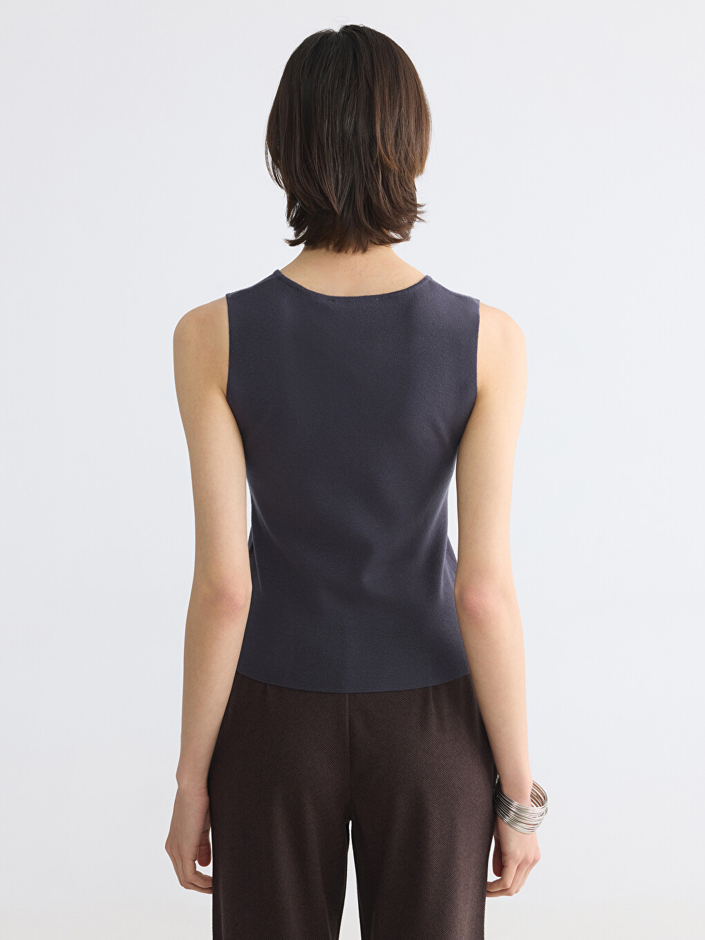 V Neck Women's Knitwear Tank Top-3