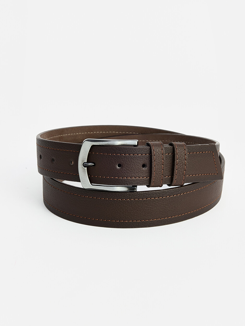 Metal Buckled Faux Leather Men's Belt