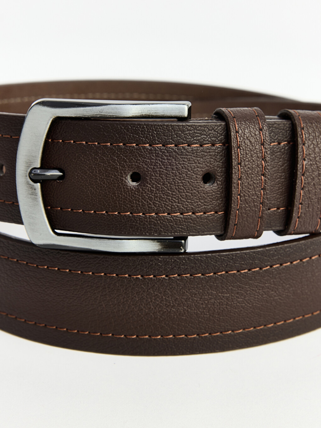 Metal Buckled Faux Leather Men's Belt-1