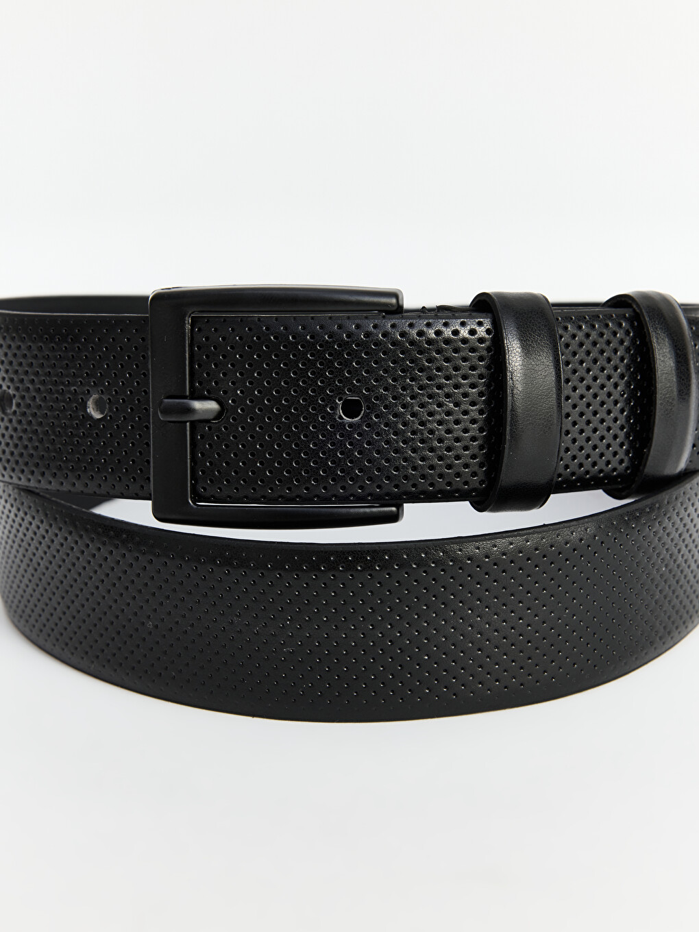 Openwork Metal Buckle Faux Leather Men's Belt-1
