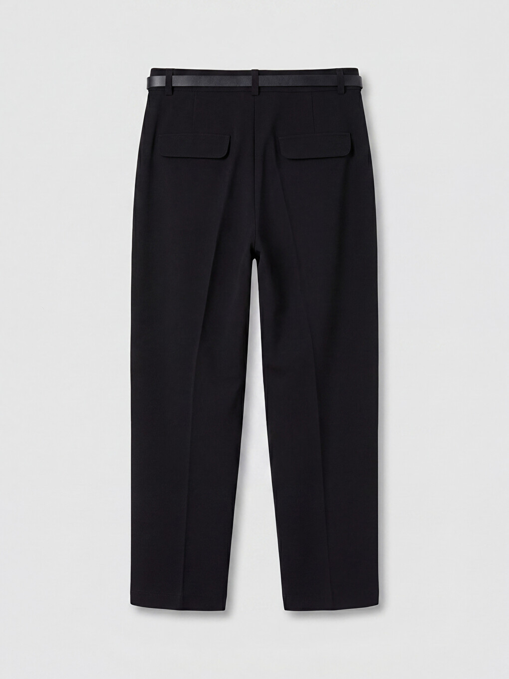 Pantalon Tailleur Plissé Cigarette Ceinturé Femme-5