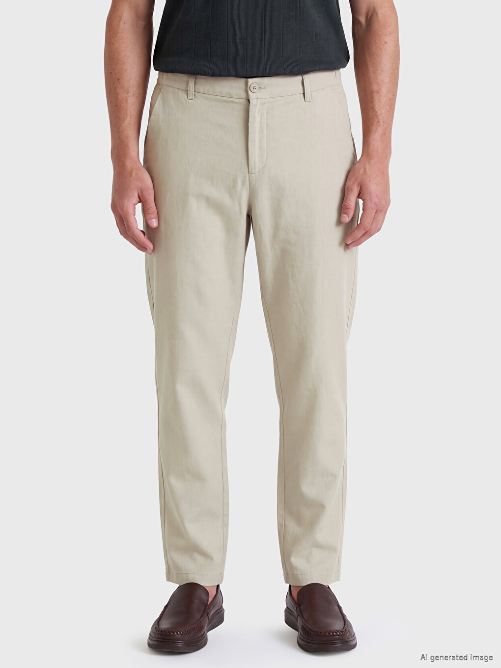 Linen-look Men's Trousers-1