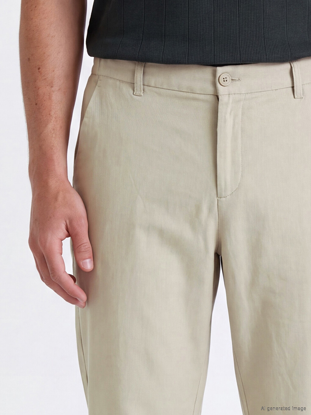 Linen-look Men's Trousers-2