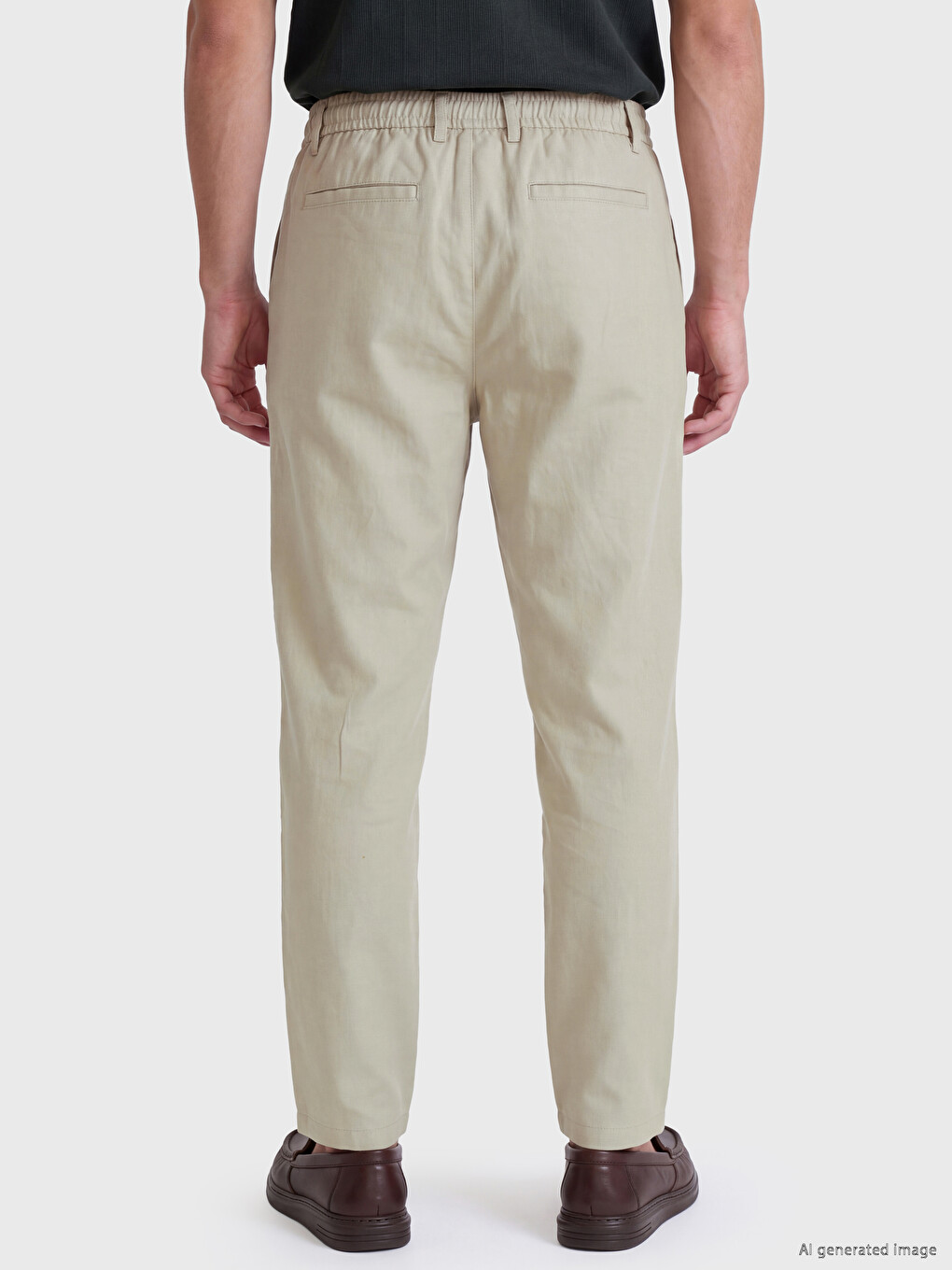 Linen-look Men's Trousers-3