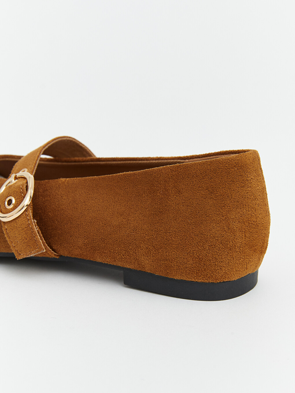 Square Toe Buckle Detailed Women's Ballet Flats-4