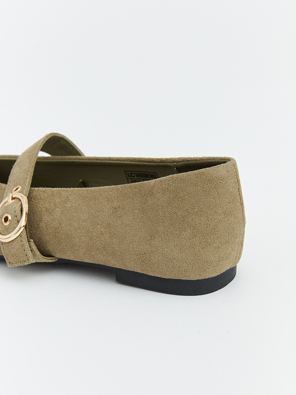 Square Toe Buckle Detailed Women's Ballet Flats-4
