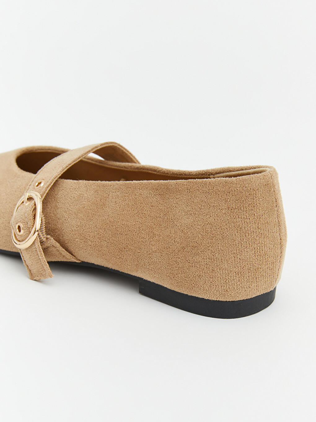 Square Toe Buckle Detailed Women's Ballet Flats-4