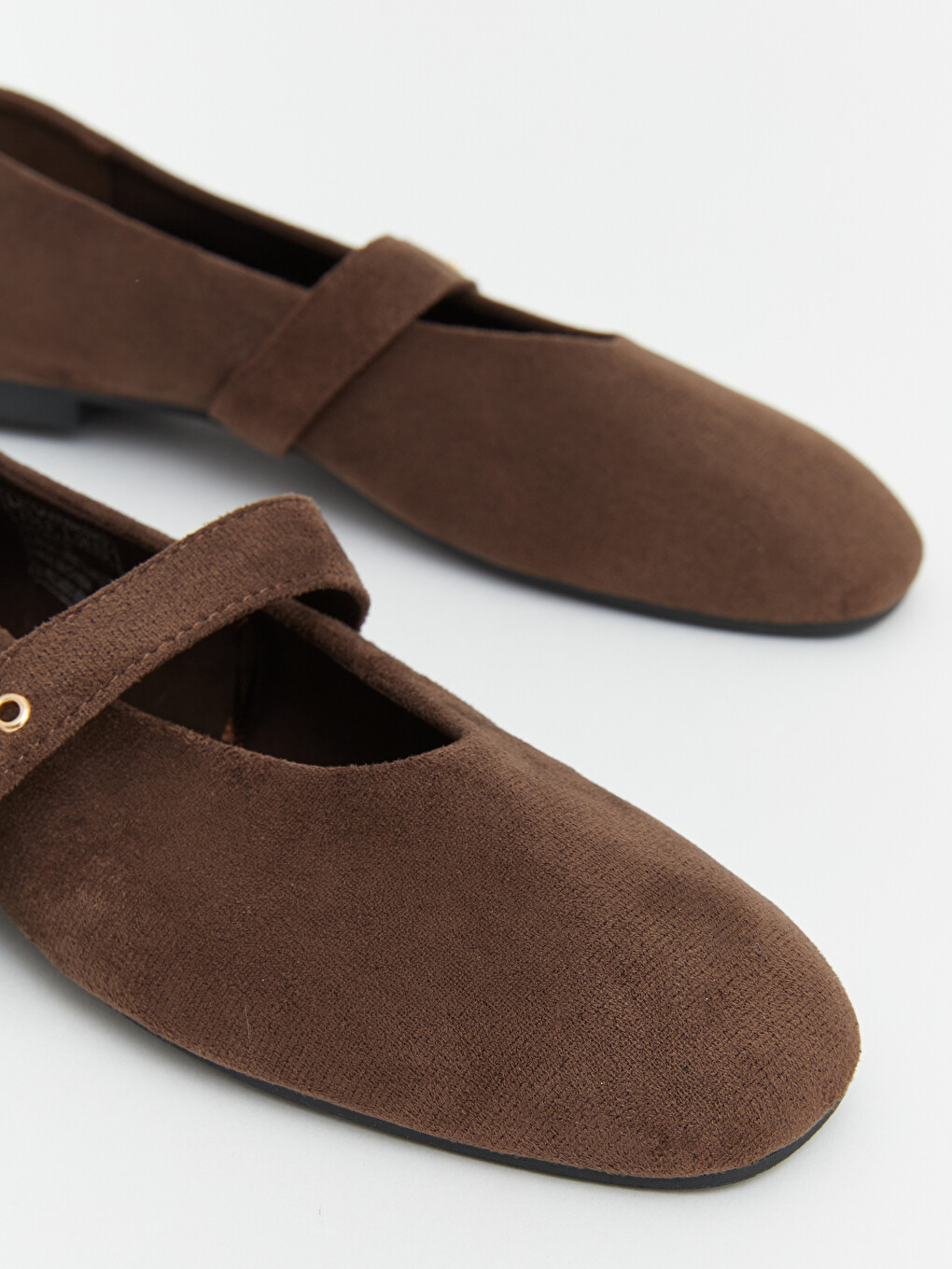 Square Toe Buckle Detailed Women's Ballet Flats-2