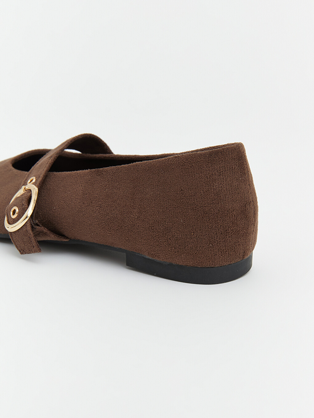 Square Toe Buckle Detailed Women's Ballet Flats-4