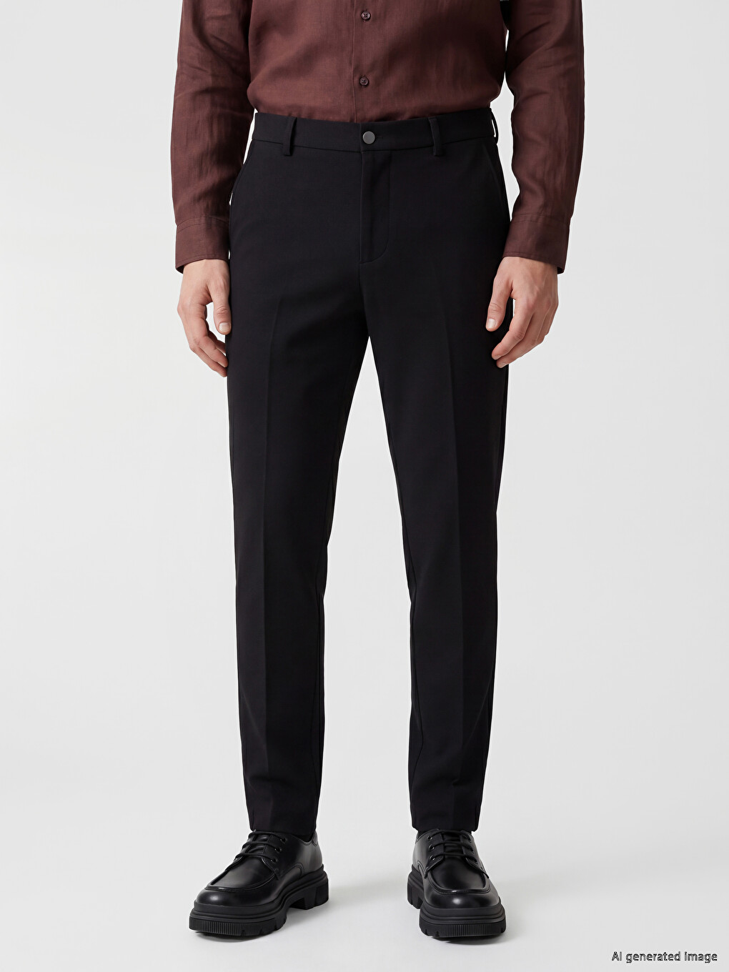 Siyah Regular Fit Erkek Pantolon-1