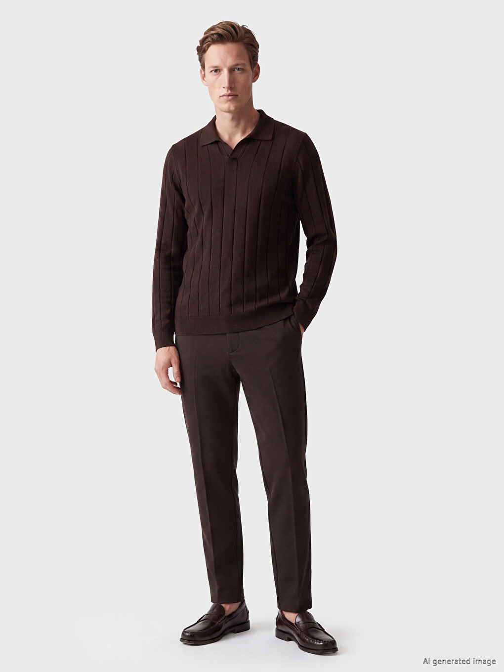 Kahverengi Regular Fit Erkek Pantolon-1