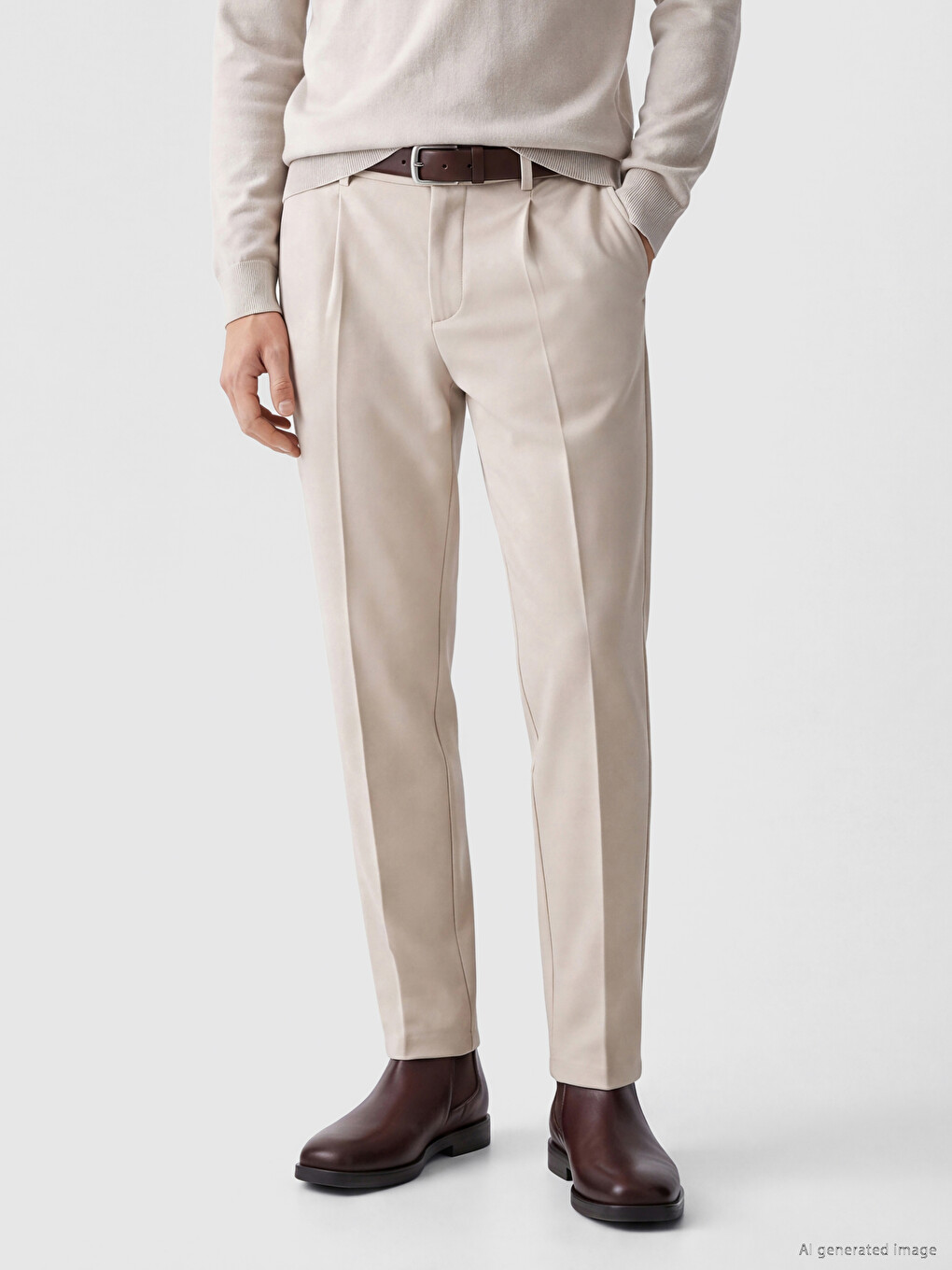 Regular Fit Men's Pleated Trousers