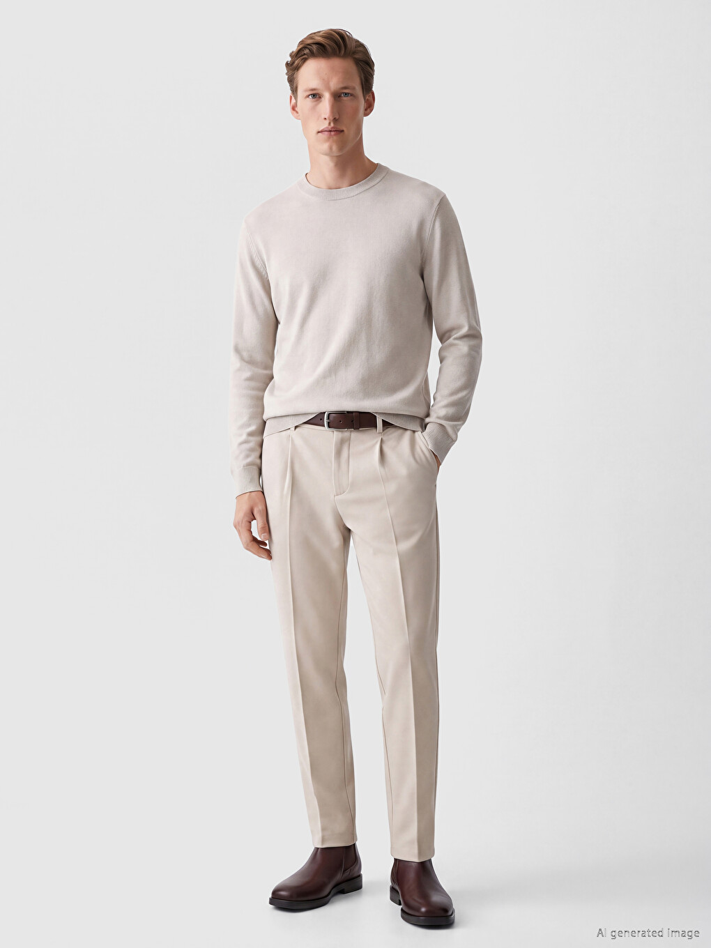 Regular Fit Men's Pleated Trousers-1