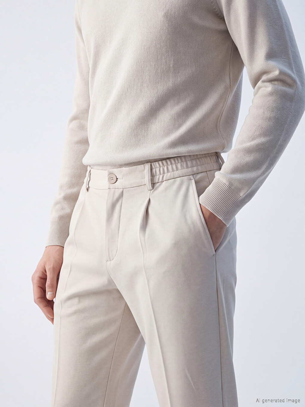 Regular Fit Men's Pleated Trousers-2