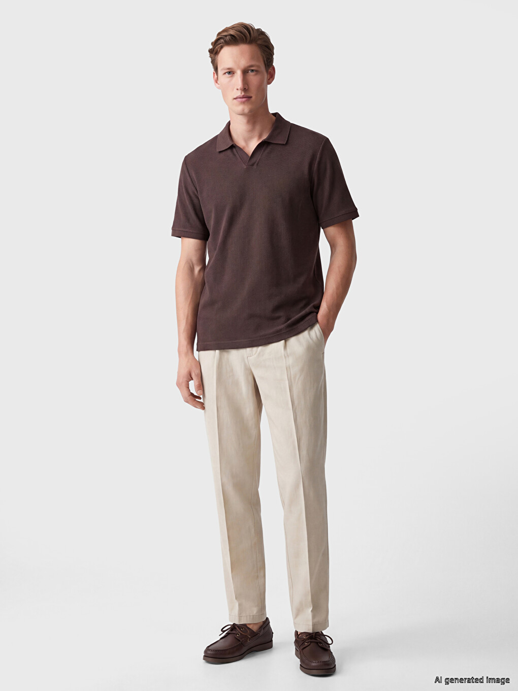Pantaloni Bej Bărbat-1