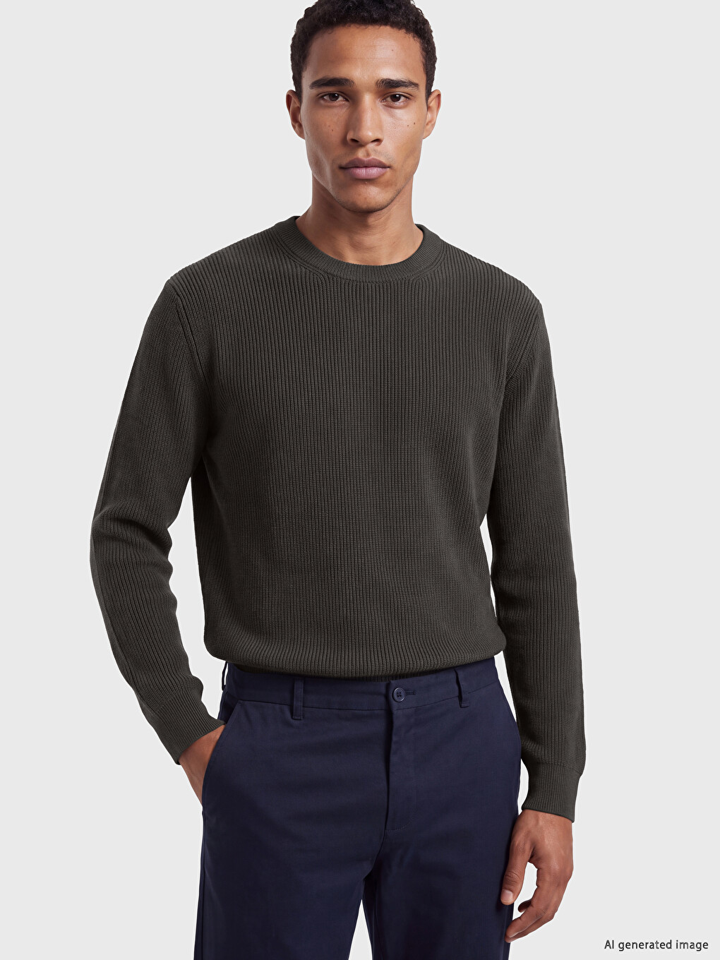 Crew Neck Men's Knitwear Sweater