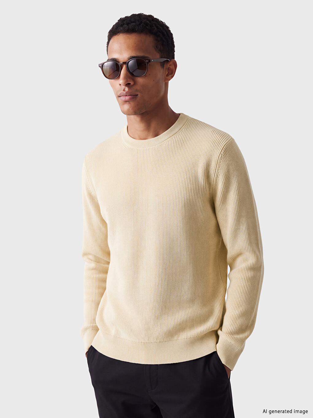Pull-over En Maille À Col Rond Pour Homme