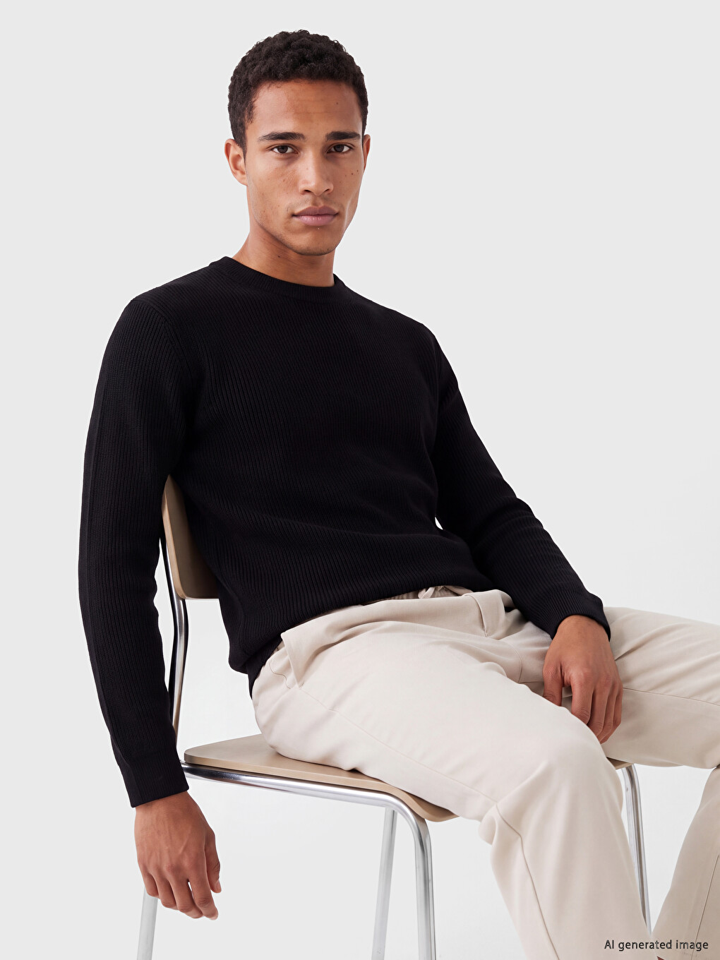 Crew Neck Men's Knitwear Sweater