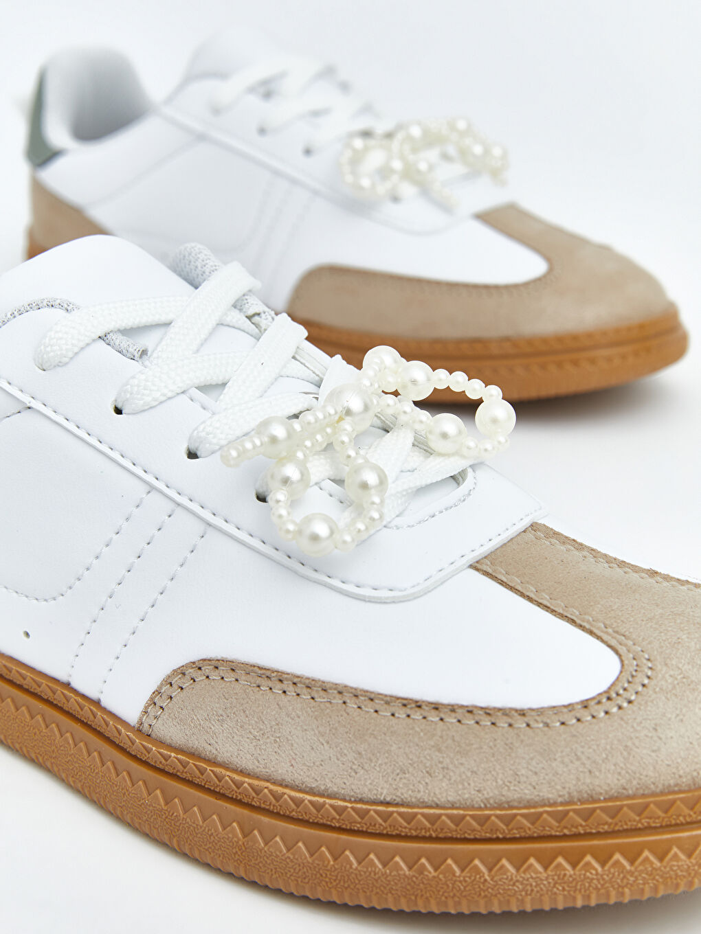 Bej Taş Detaylı Kız Çocuk Spor Ayakkabı-2