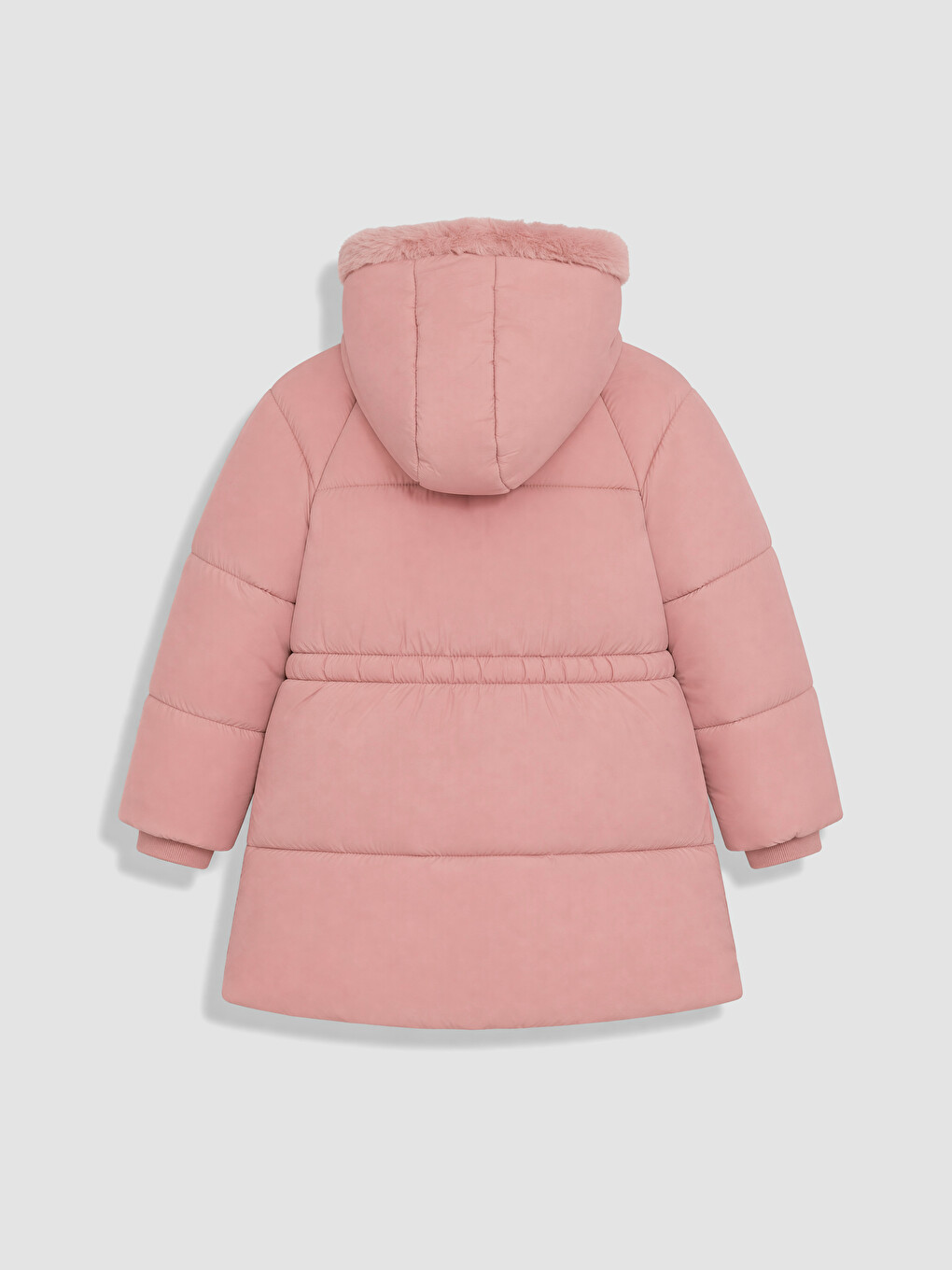 Furred Hooded Girls' Water Repellent Coat-3