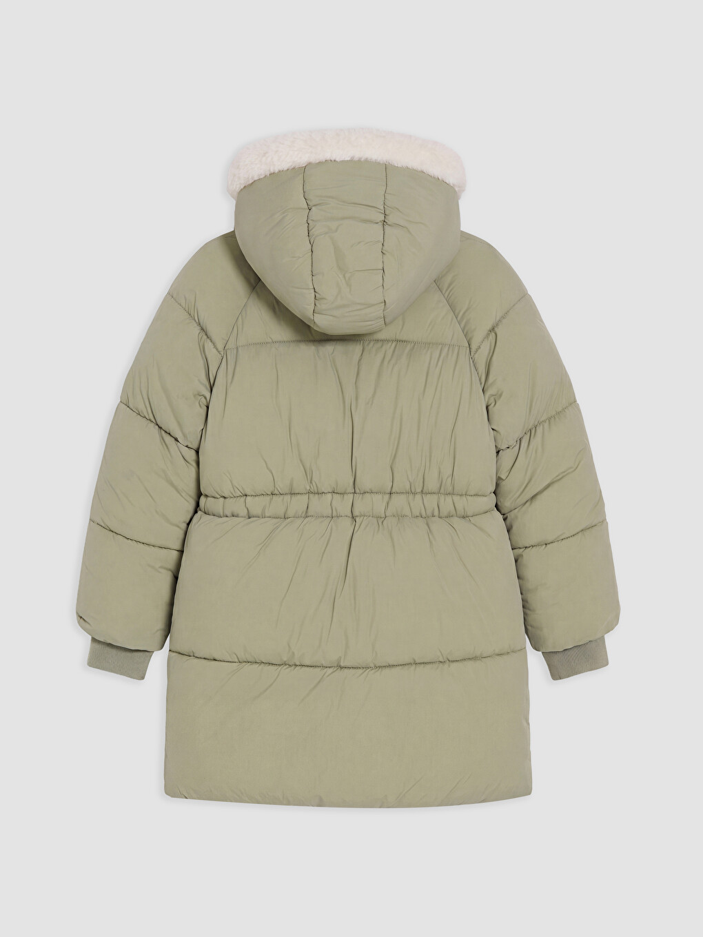 Furred Hooded Girls' Water Repellent Coat-1