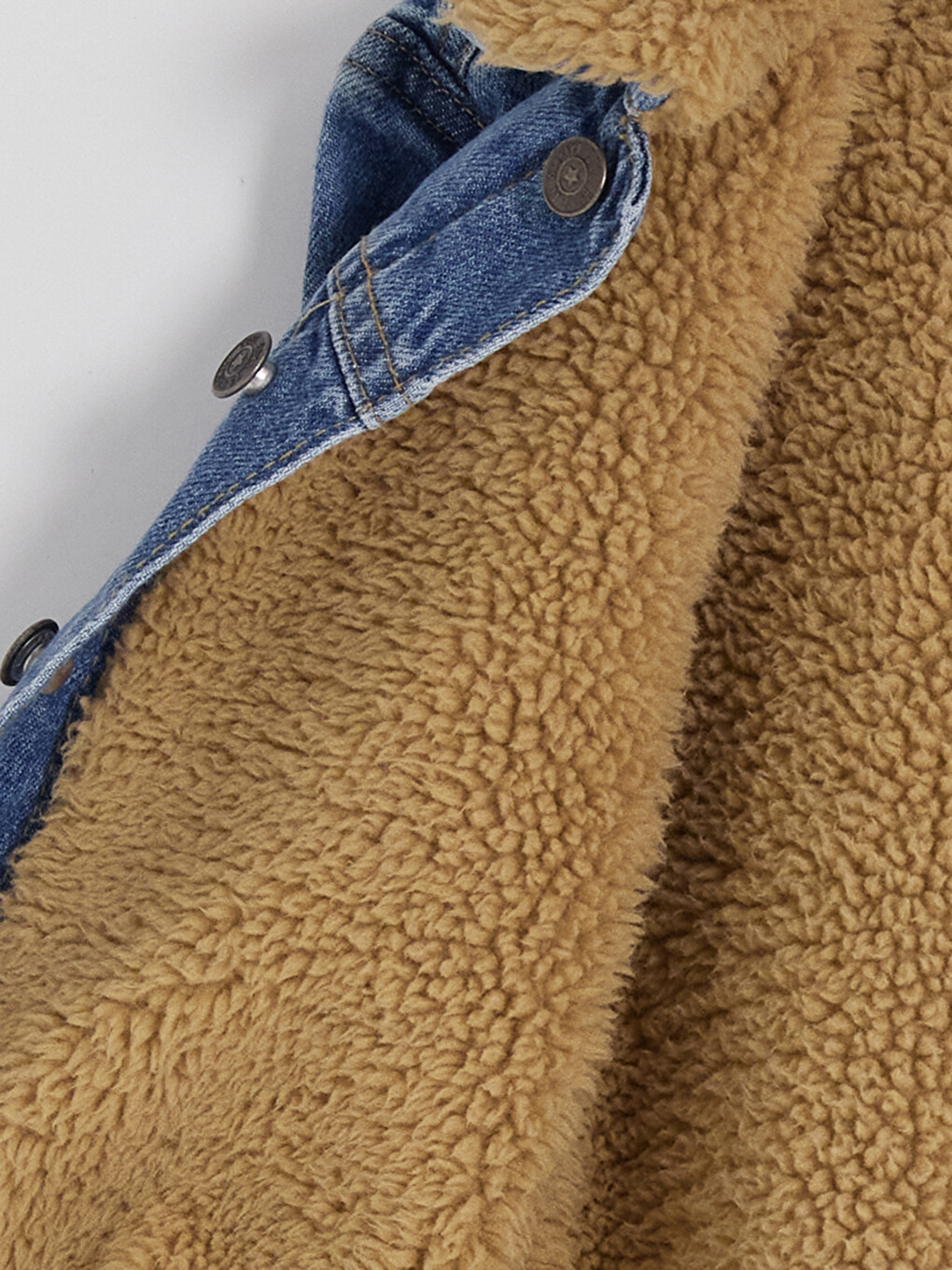 İndigo Kürk Yaka Polar Astarlı Erkek Çocuk Jean Ceket-1