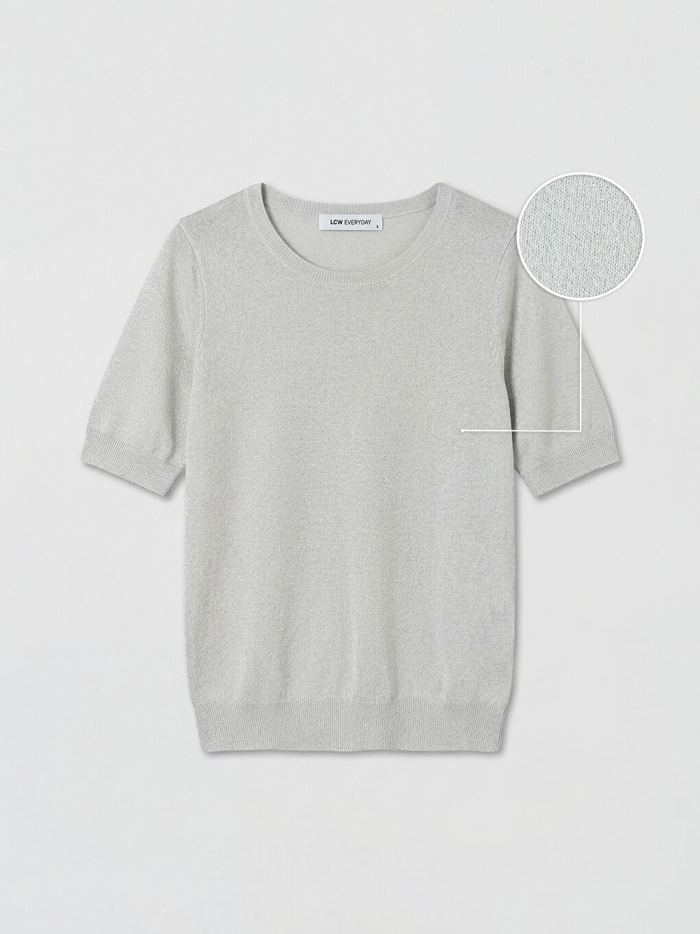 Gri Bisiklet Yaka Kadın Triko Kazak-4