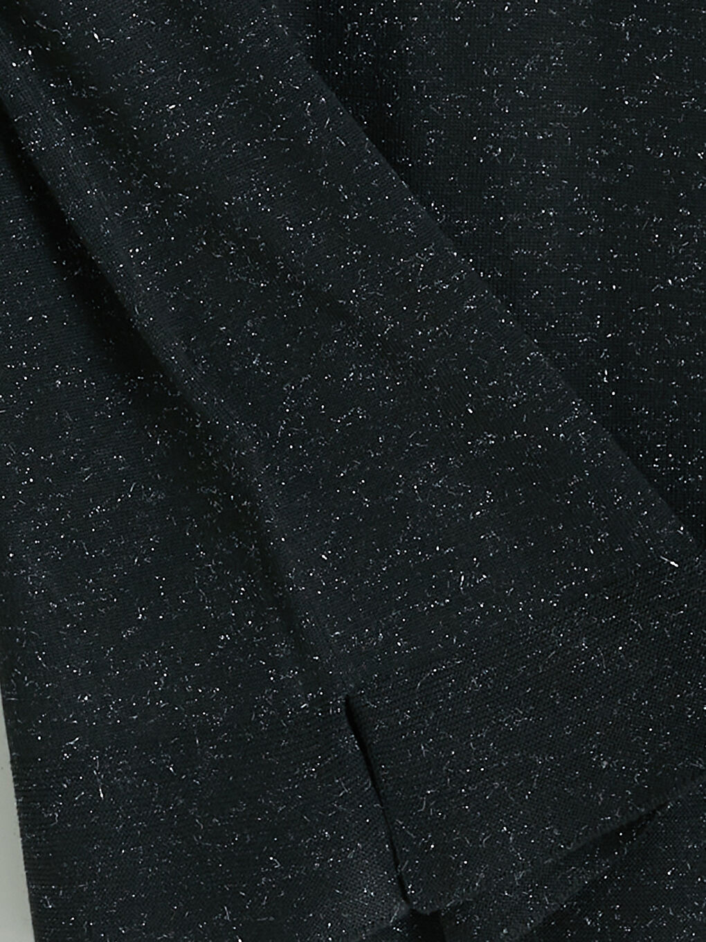 Siyah Bisiklet Yaka Simli Kadın Triko Kazak-3