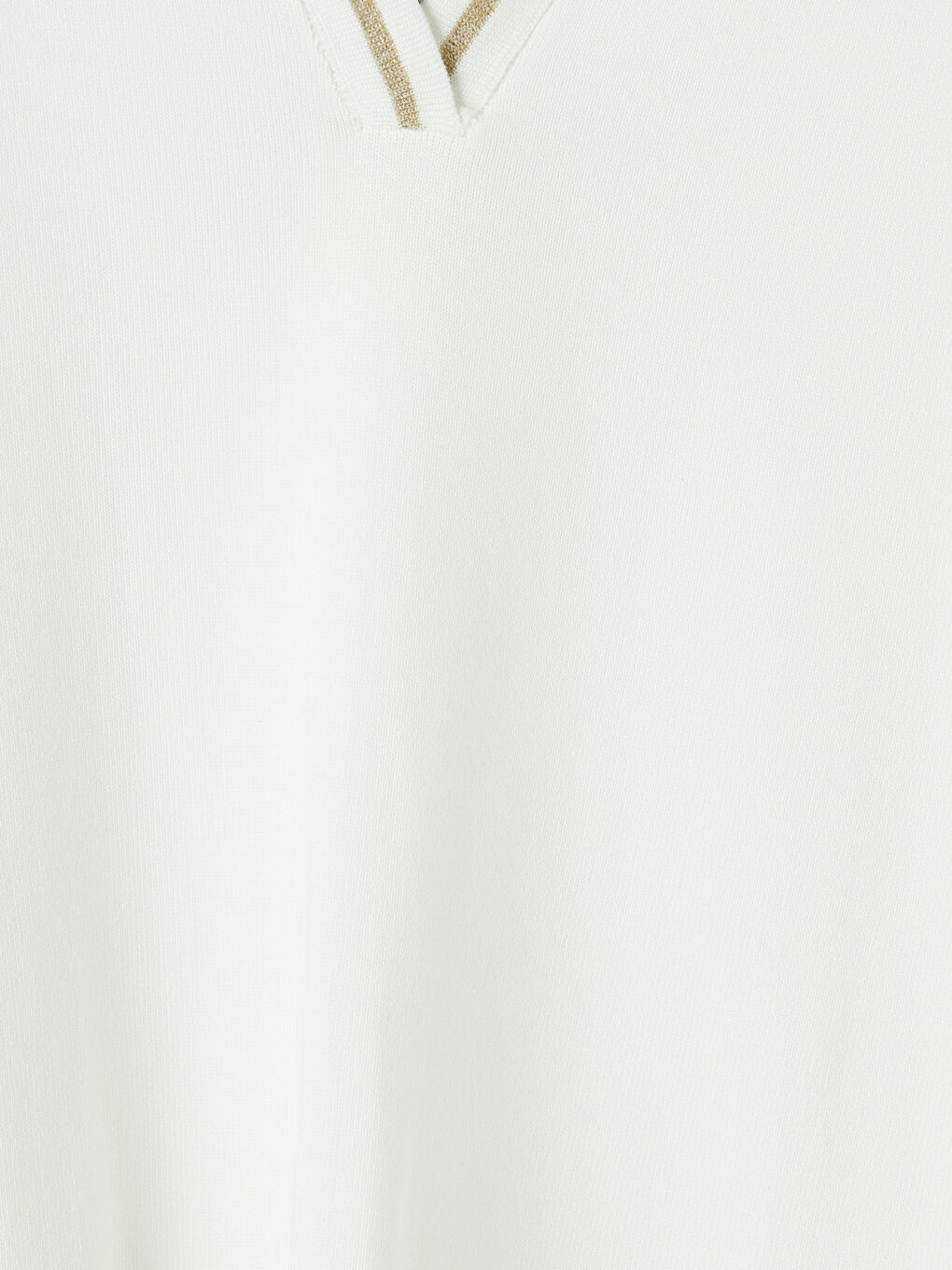 Beyaz Polo Yaka Kadın Triko Kazak-6