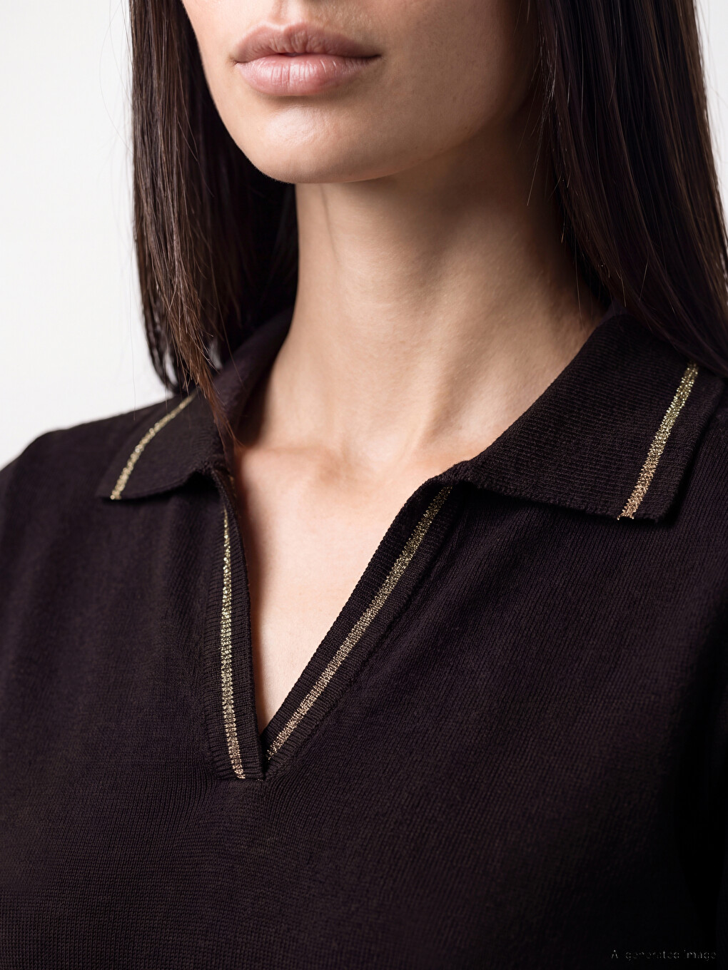 Polo Collar Women's Knitwear Sweater-2
